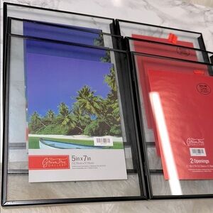 Set of three Black Glass Picture Frames double sides
